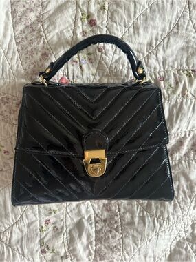Vintage faux patent purse